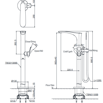 Bản vẽ TBG01306BA TBN01105B